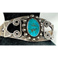 Vintage Navajo Turquoise Thunderbird Bracelet Navajo Ingot Sterling Silver