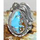 Navajo Golden Hills Turquoise Ring Sz 7 Adjustable Sterling Silver G. Nez