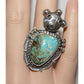 Navajo Kachina Ring Sz 10 Turquoise Mountain Sterling Bennie Ration Signed