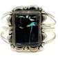 Navajo Statement Black Jack Turquoise Cuff Bracelet Sterling Silver D. Nez