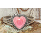 Navajo Pink Conch Heart Bracelet Sterling Silver Cuff Walter Vandiver