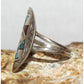 Navajo Inlay Ring Sz. 7 TribalDesign Turquoise Coral Inlay J. Yazzie