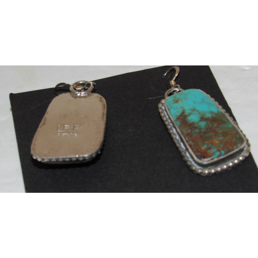 Navajo Gem Grade Royston Turquoise Dangle Earrings Sterling L Hurley