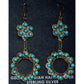 Vintage Zuni Snake Eye Turquoise Dangle Earrings Sterling Silver Native