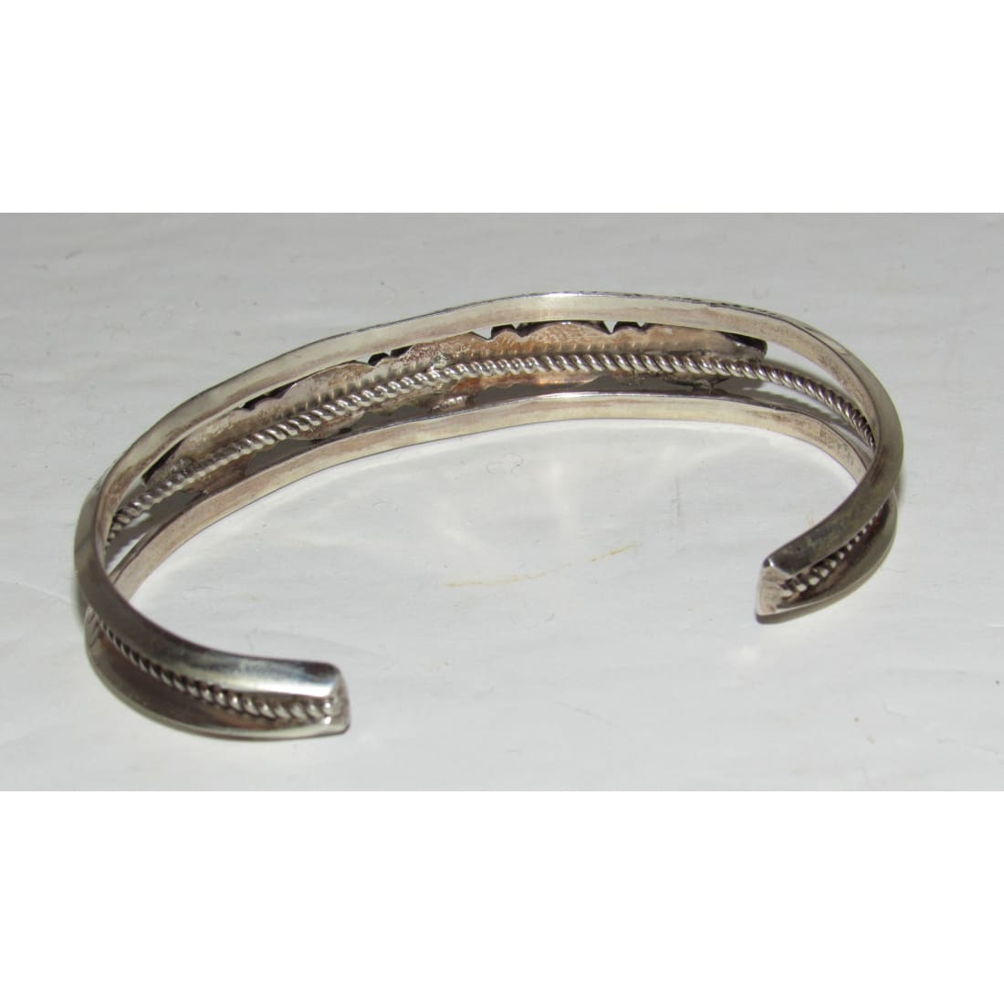 Navajo Blue Royston Turquoise Stacker Cuff Bracelet Sterling Silver Signed