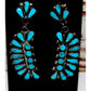 Navajo Turquoise Cluster Dangle Earrings Sterling Jeanne and Felix Tsinijinnie