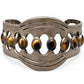 Mexican Taxco MOD Sterling Tiger Eye Collar Necklace & Bangle Bracelet Set