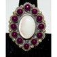 Navajo Mother of Pearl Ring Purple Spiny Cluster Ring Size 7 Sterling Silver