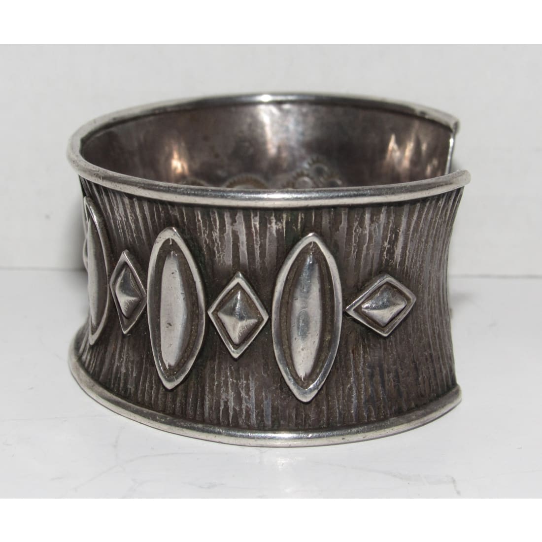 Vintage Navajo Statement Cuff Bracelet Mark Yazzie 53G Sterling Silver Signed
