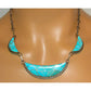 Old Pawn Zuni Turquoise Inlay Necklace Sterling Silver Orlinda Natewa