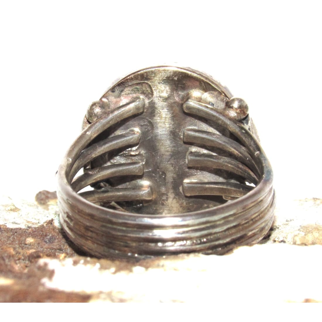Vintage Navajo Royston Turquoise Men Ring Sz 13 Sterling Silver