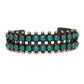 Old Pawn Zuni Snake Eye Turquoise Double Row Cuff Bracelet Sterling Silver
