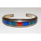 Navajo Sterling Silver Carinated Bracelet Coral Lapis & Turquoise by Ray Tracey