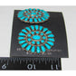 Vintage Navajo Large Turquoise Cluster Post Earrings Sterling Silver Z. Begay