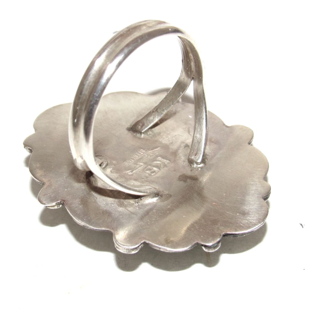 Navajo Blue Royston Turquoise Statement Ring Sz 10 Sterling Silver