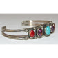 Navajo Cuff Bracelet Turquoise Purple Spiny Red Spiny Sterling Silver Stacker