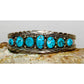 Vintage Navajo Kingman Turquoise Cluster Cuff Bracelet A. Chapo Sterling Silver