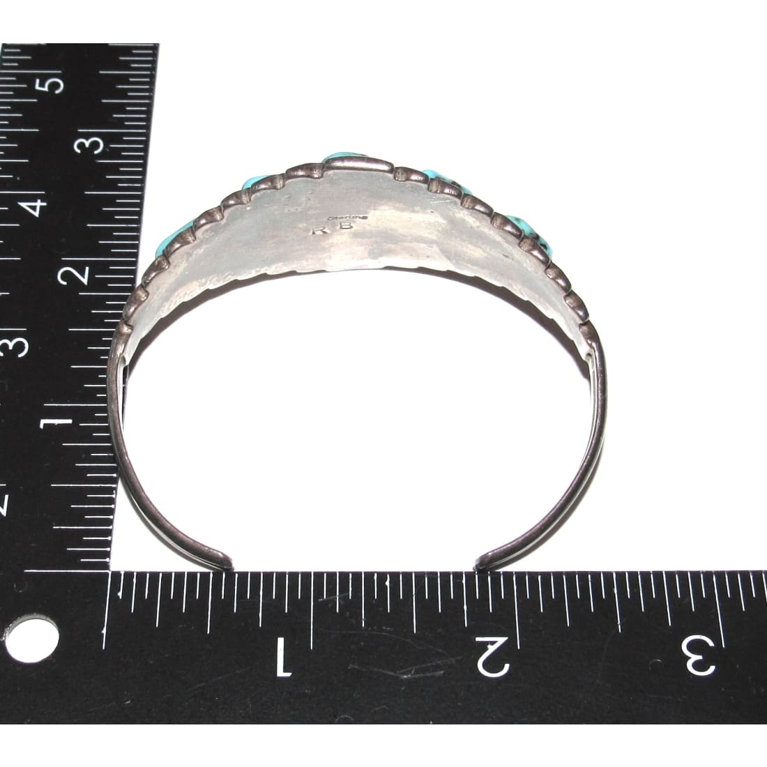 Old Pawn Navajo Morenci Turquoise Cuff Bracelet Sterling Silver Native Robert Begay