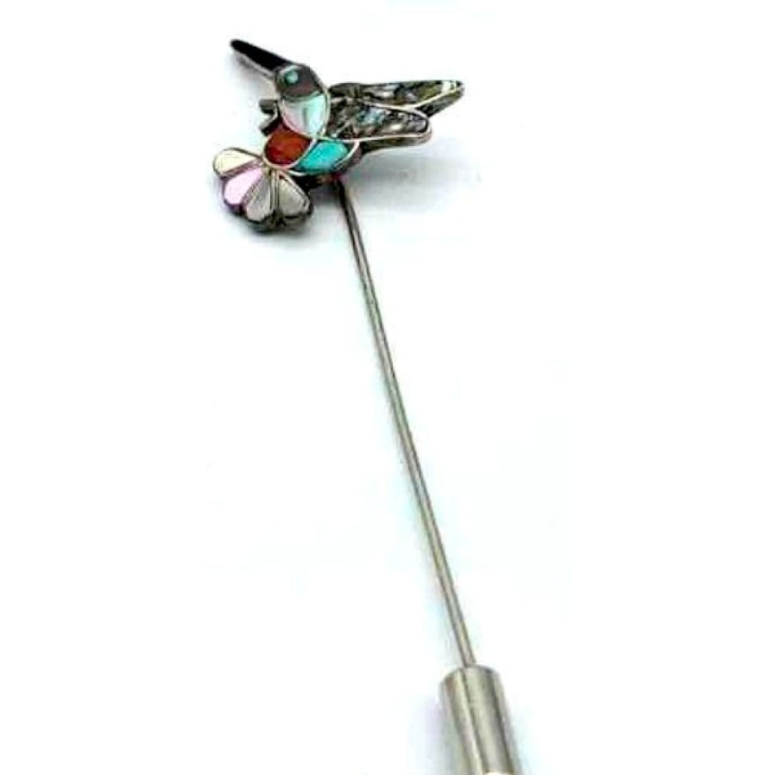 Old Pawn Zuni Hummingbird Hat Pin Sterling Silver Lapel Pin