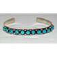 Navajo Kingman Turquoise Stacker Cuff Bracelet Sterling Silver