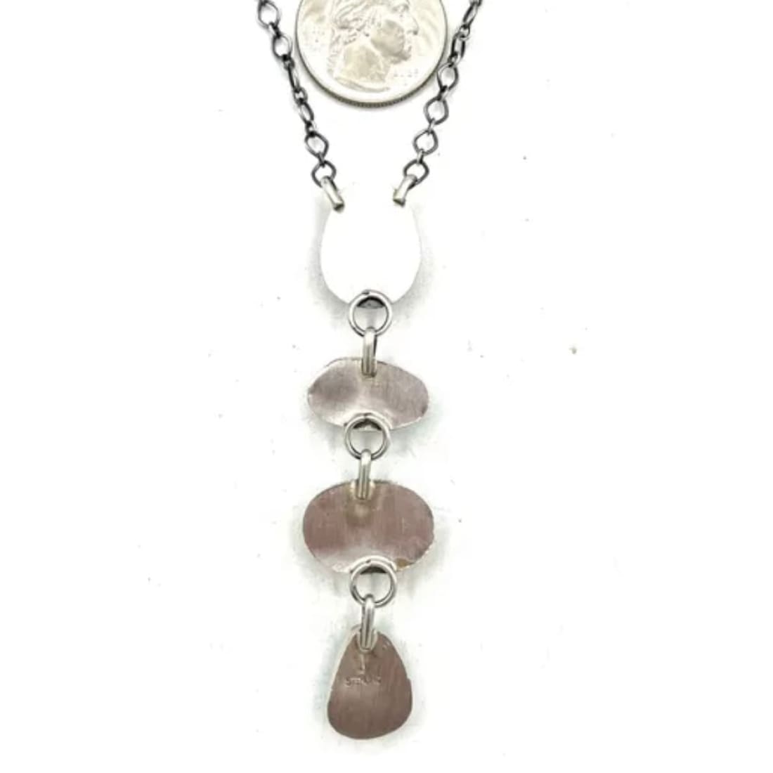 Navajo Palomino Variscite Turquoise Small Lariat Necklace Sterling Silver A Jake
