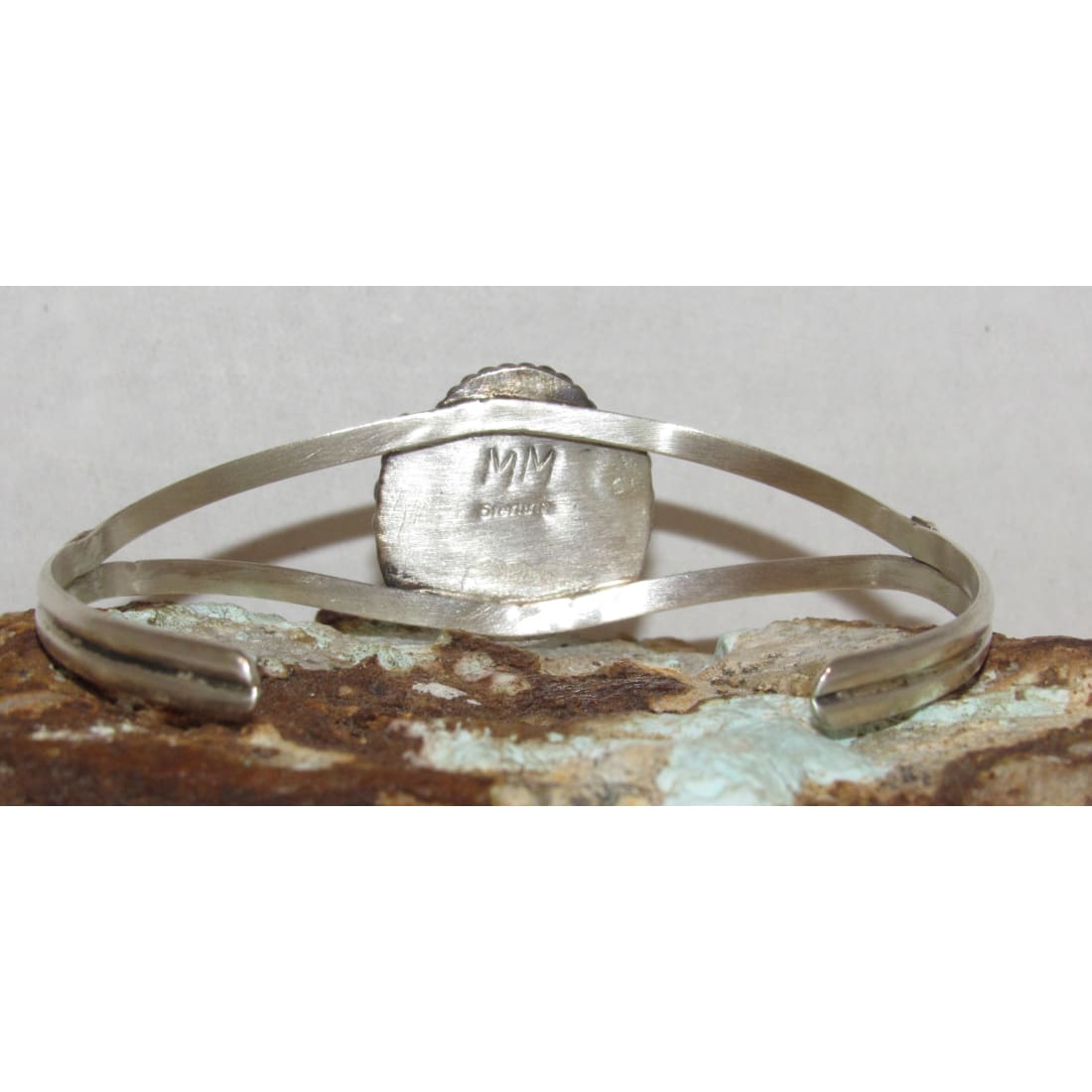 Navajo Palomino Turquoise Variscite Cuff Bracelet Sterling Silver Signed
