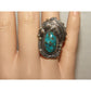 Navajo Number 8 Blossom Turquoise Ring Size 8.5 Sterling Silver Signed