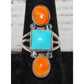 Navajo Orange Spiny Turquoise Statement Ring Sz 9 Yazzie
