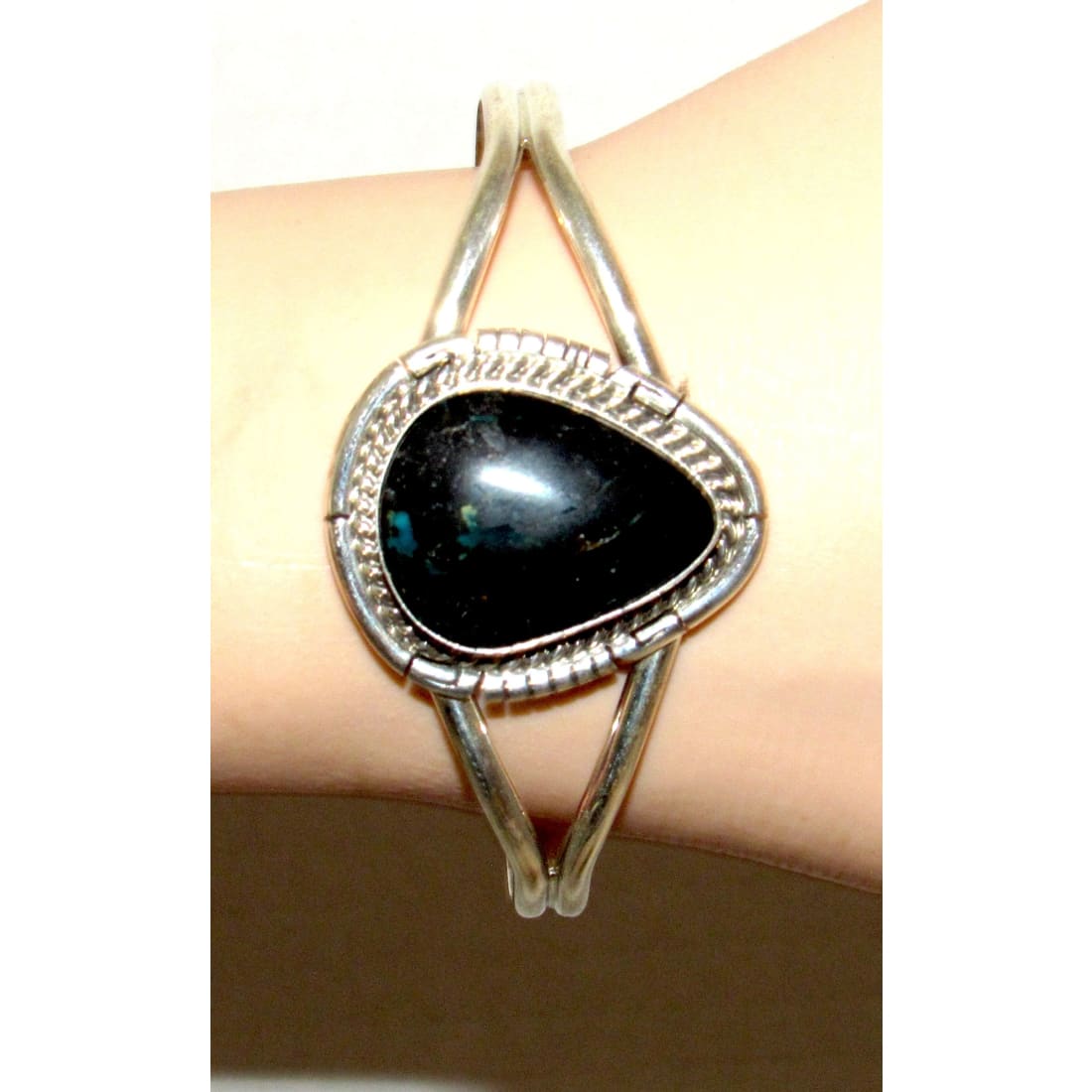 Navajo Blue Moon Turquoise Cuff Bracelet Sterling Silver D. Skeets