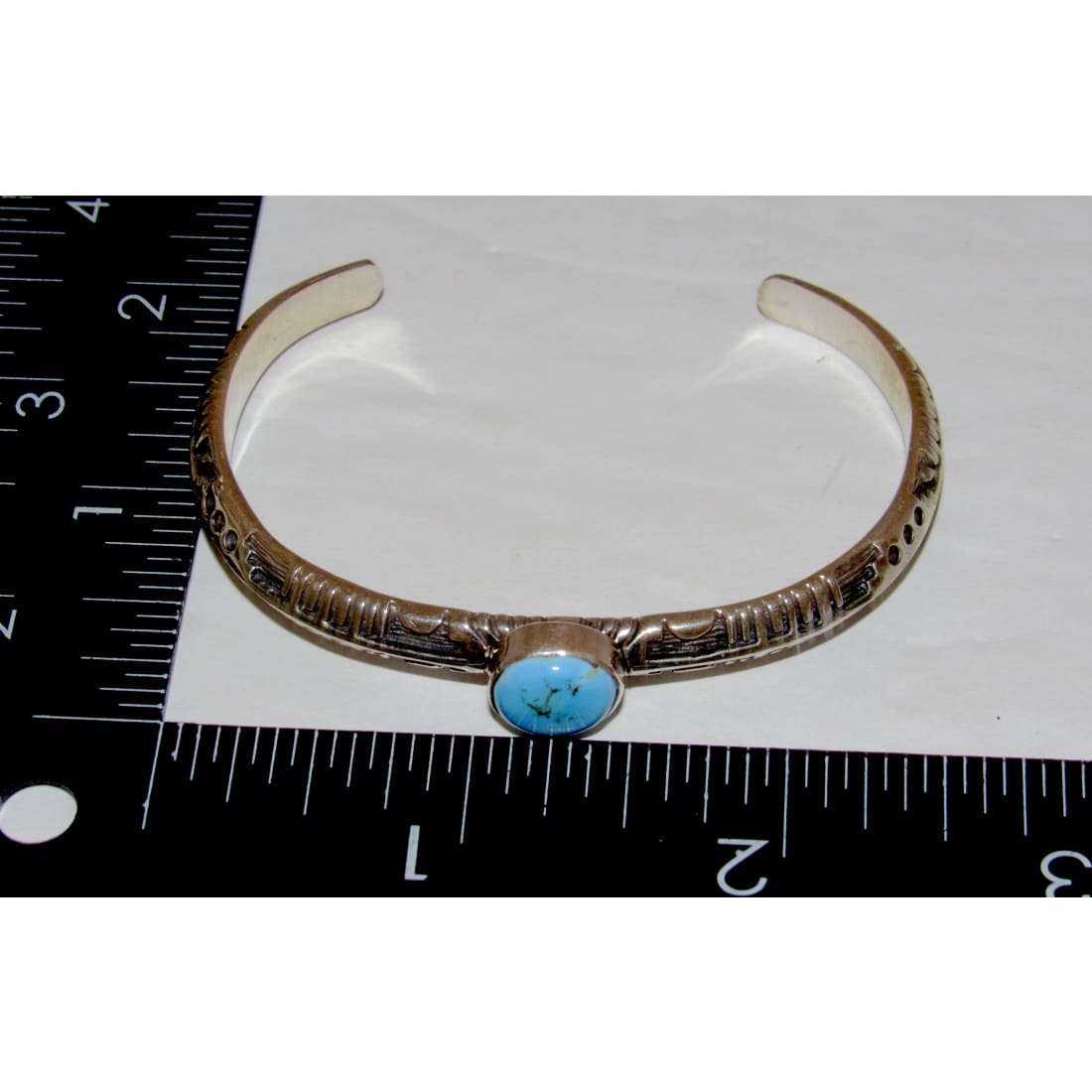 Navajo Golden Hills Turquoise Stacker Cuff Sterling Silver B. Short