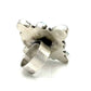 Navajo Golden Hills turquoise cluster ring back view with adjustable band and sterling silver setting