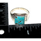 Navajo Kingman Turquoise Men Ring Sz 11 Sterling Silver Signed