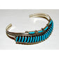 Vintage Zuni Petit Point Turquoise Cuff Bracelet Sterling Silver