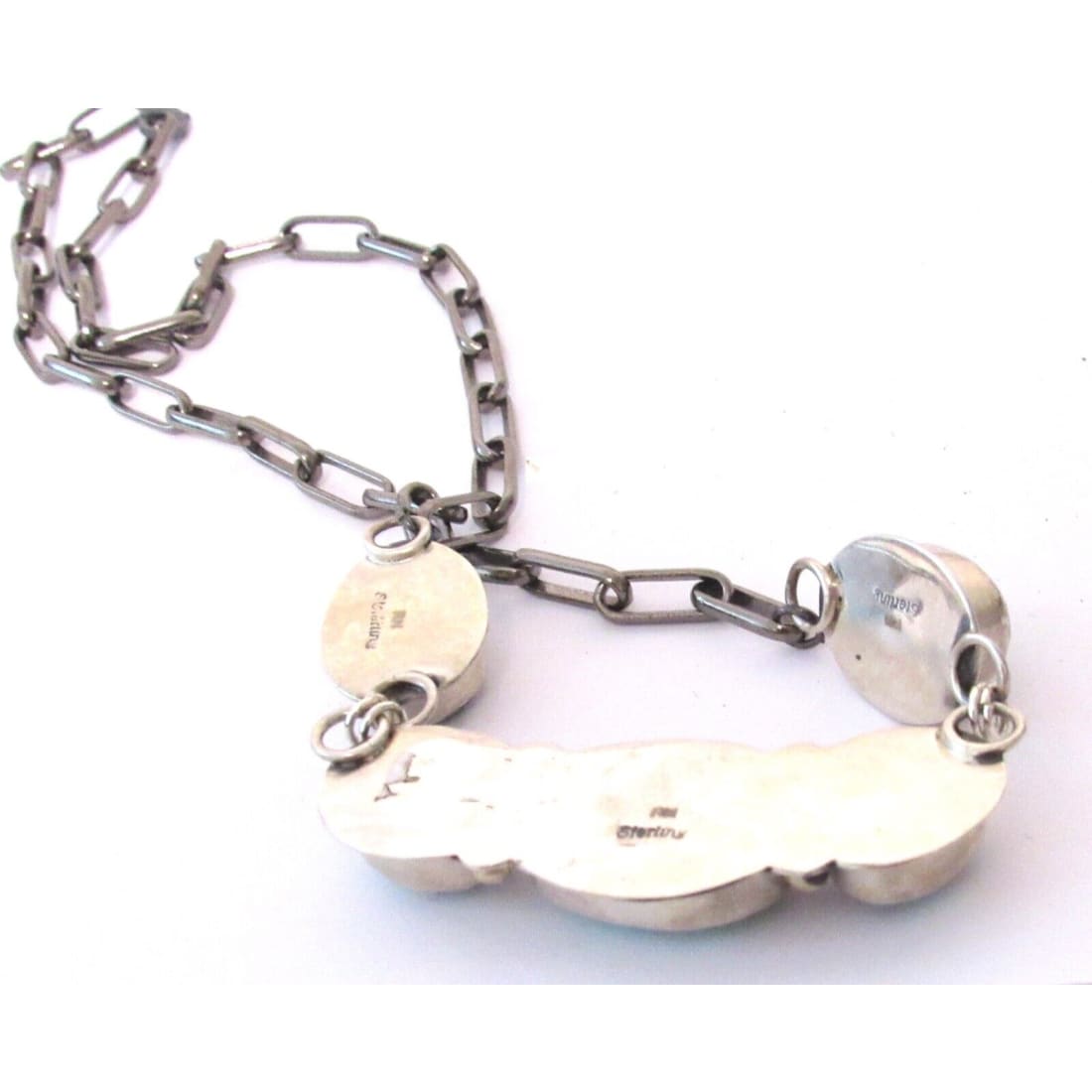 Navajo Number 8 Turquoise Bar Necklace Necklace Sterling J James 20"L 43G