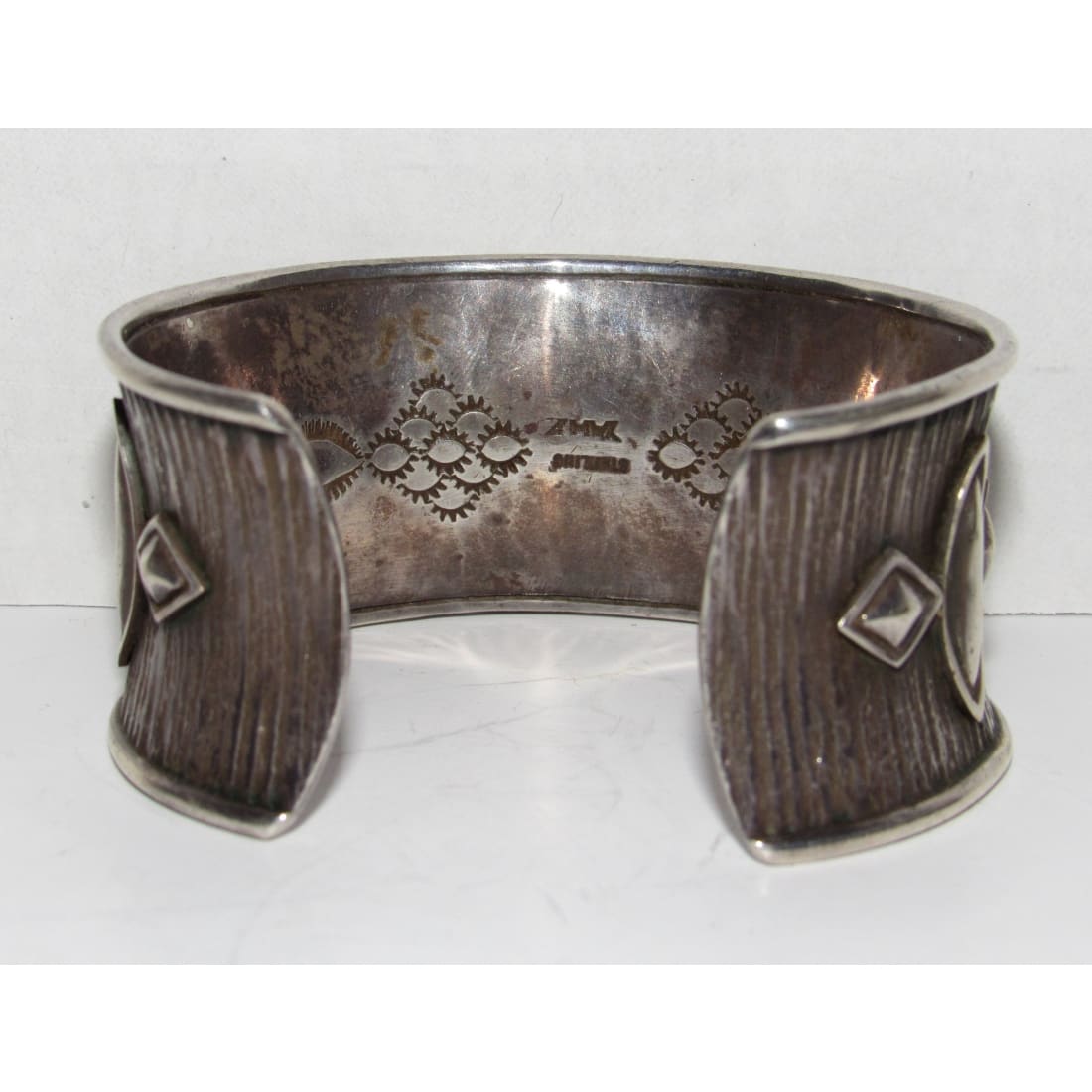 Vintage Navajo Statement Cuff Bracelet Mark Yazzie 53G Sterling Silver Signed