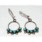 Old Pawn Zuni Snake Eye Turquoise Sterling Silver Dangle Earrings