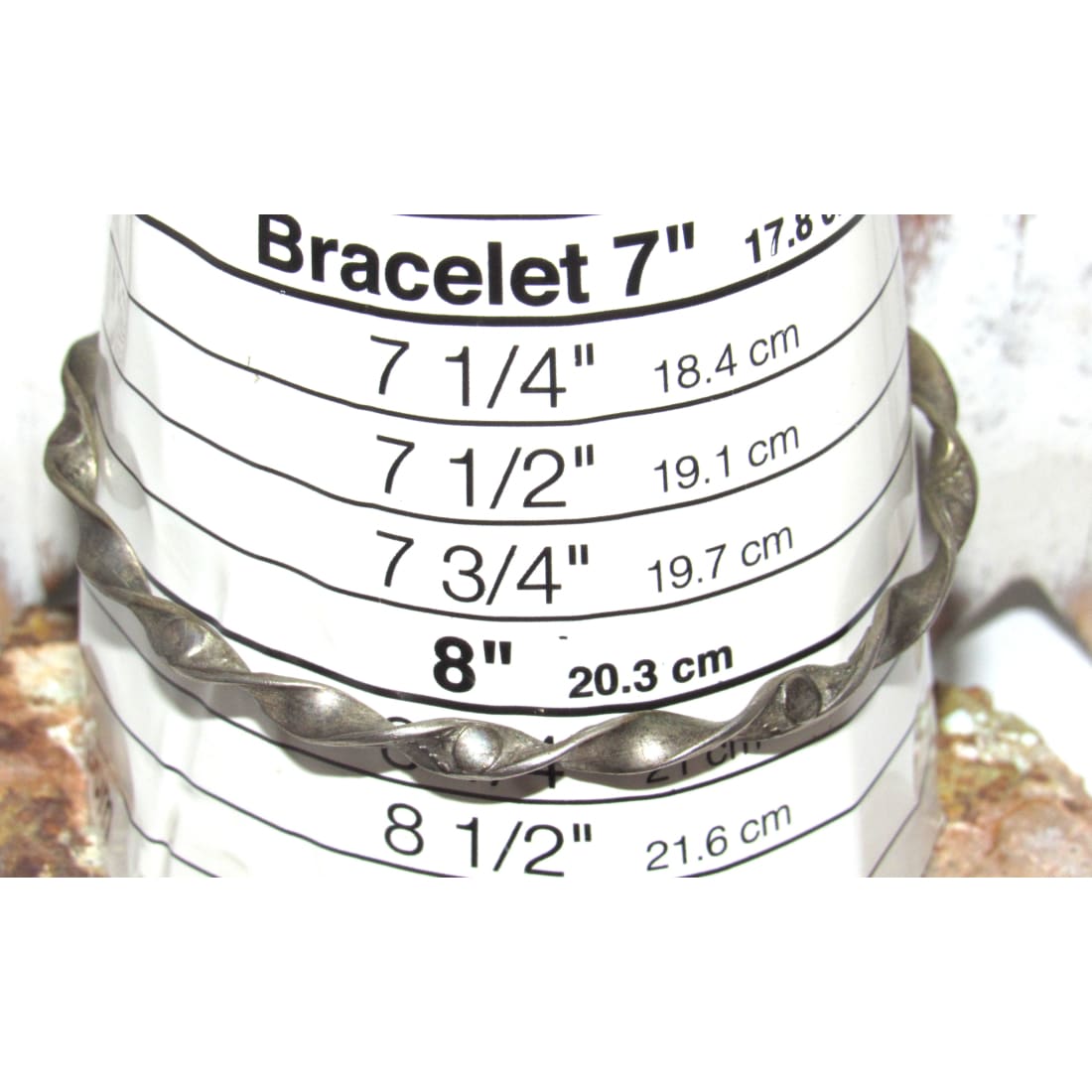 Vintage Taxco Mexico Silver Bangle Bracelet Twisted Rope Design