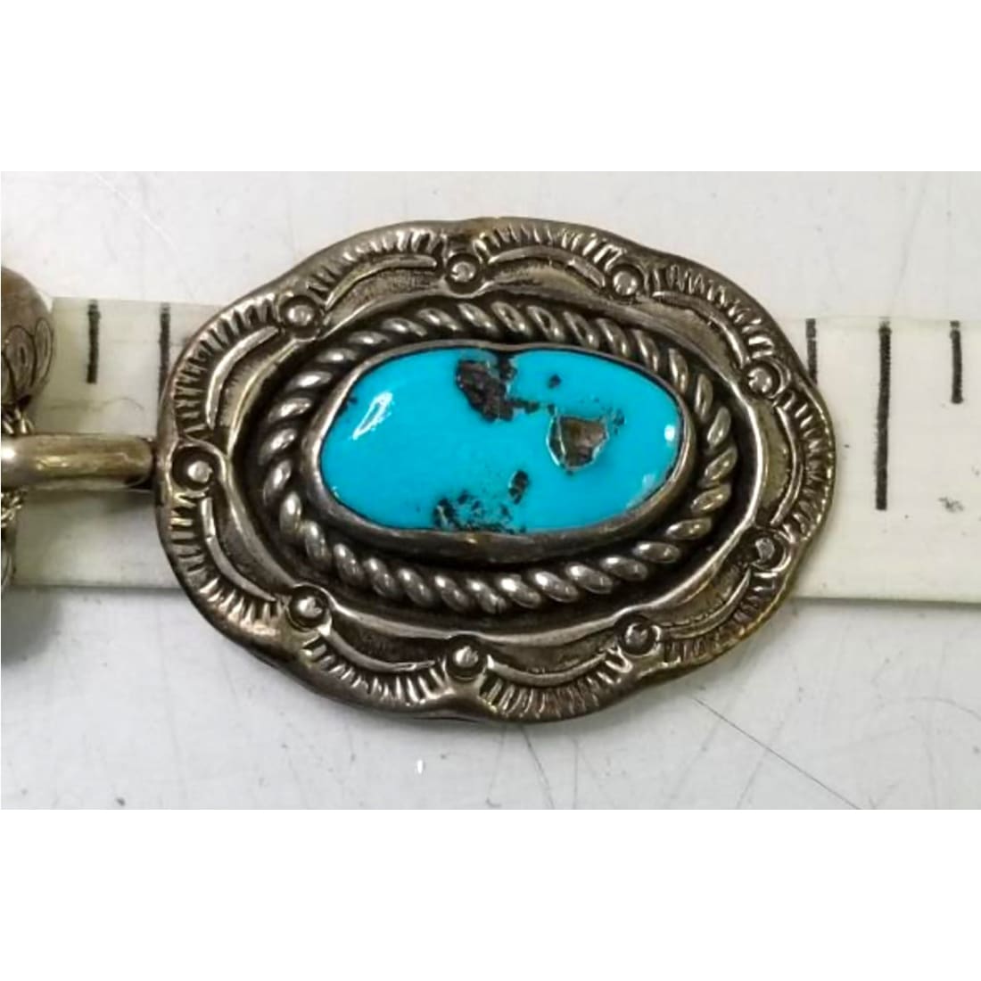 Vintage Navajo Morenci Turquoise Pendant Sterling Navajo Pearls Necklace M Monte