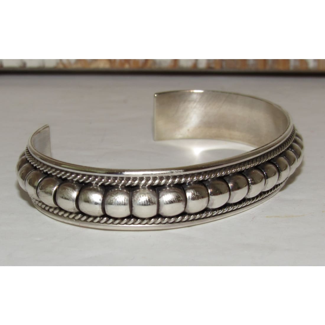 Navajo Sterling Silver Cuff Bracelet Tom Charley Native American Stacker