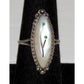 Vintage Zuni Sterling Silver Mother of Pearl Flower Inlay Ring Sz 7.5
