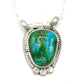 Navajo Royston Turquoise Bar Necklace Sterling Silver Native American Signed