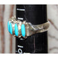 Zuni Sleeping Beauty Turquoise Ring Sz 7.5 Petite Point Design Sterling Silver