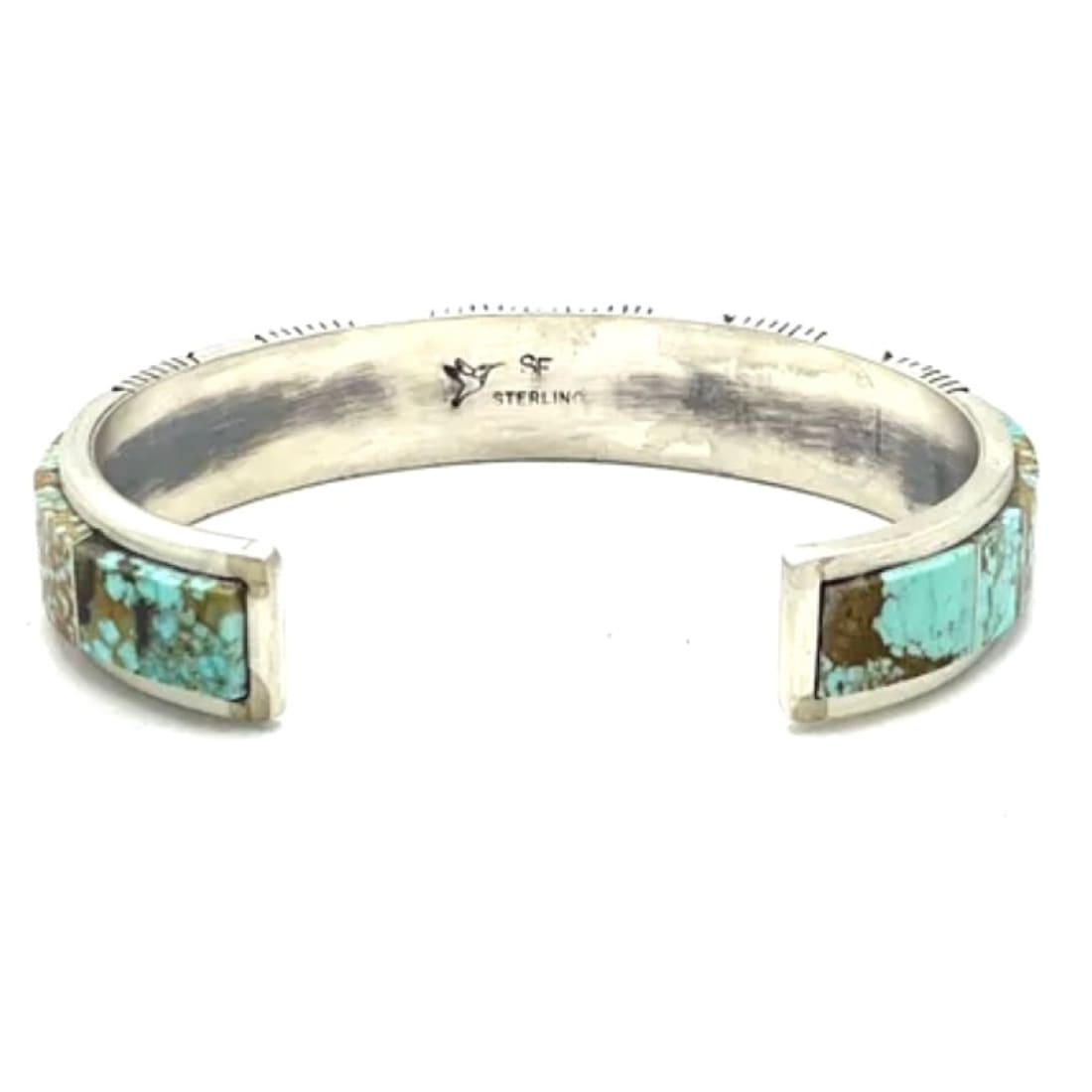 Navajo Number 8 Turquoise Inlay Cuff Bracelet Steve Francisco