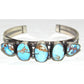 Navajo Golden Hills Turquoise Row Cuff Bracelet Sterling Silver S. Skeets