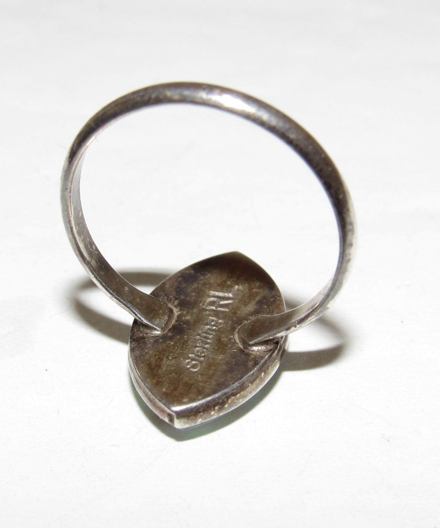 Zuni Opal Inlay Ring Size 6.5 Sterling Silver Vintage Native American
