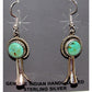 Navajo Squash Blossom Earrings Sterling Silver Turquoise Native American