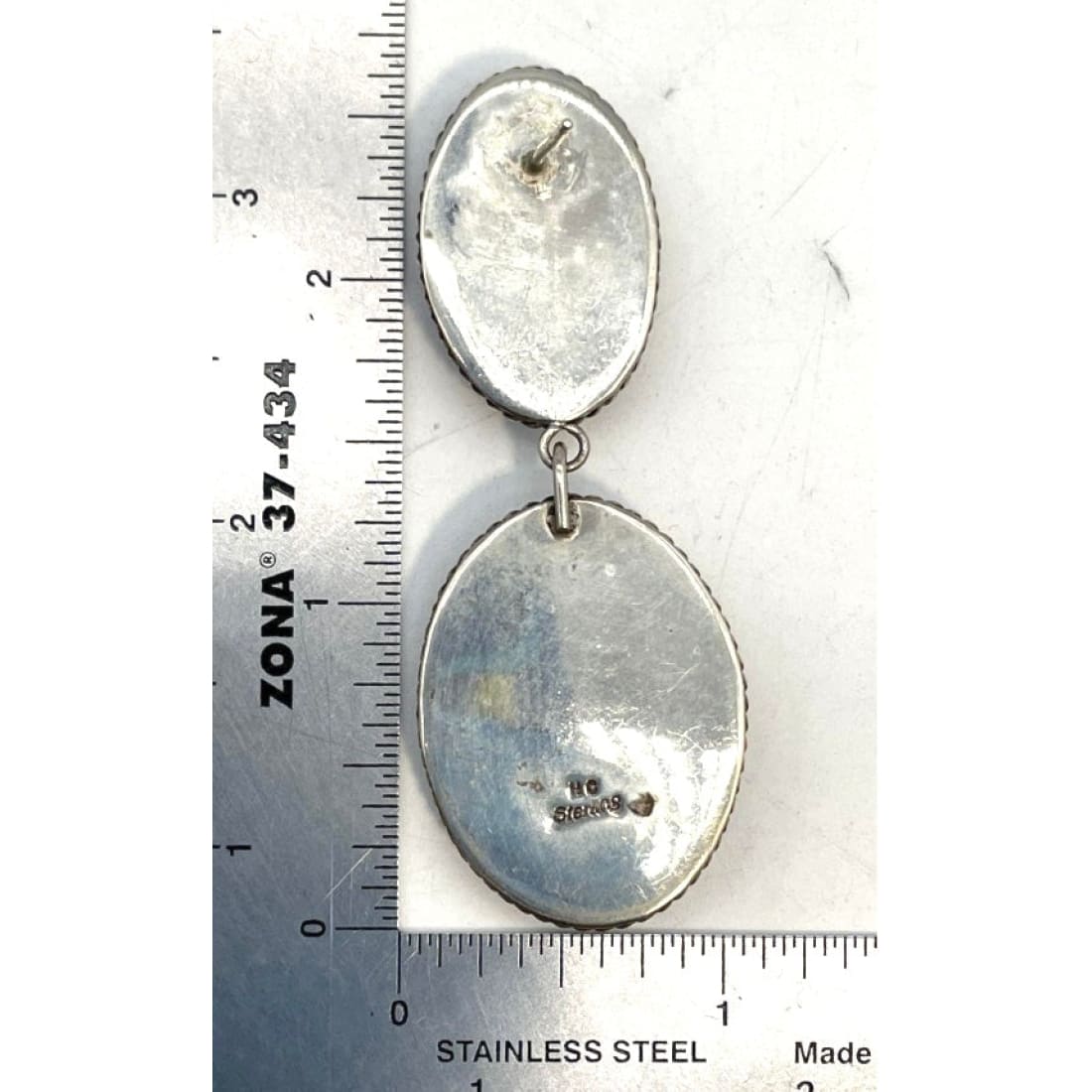 Navajo Orange Purple Spiny Oyster Sterling Silver Dangle Earrings H. Cayatineto