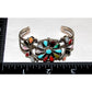 Vintage Zuni Cluster Cuff Bracelet Sterling Silver Phyllis Coonsis Turquoise Multi Stone