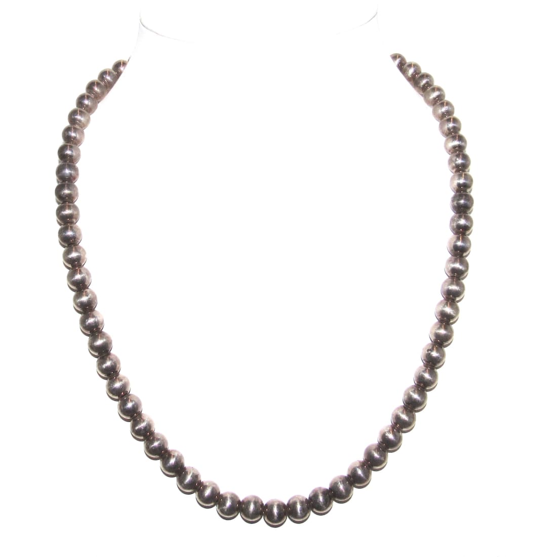 Vintage Navajo Pearls Necklace Sterling Silver 20"