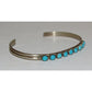 Vintage Zuni Snake Eye Turquoise Stacker Cuff Bracelet Sterling Silver